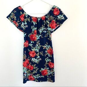 Crystal Doll off shoulder dress red blue short small